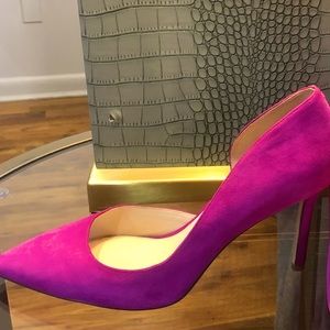 Fuschia Suede Pumps